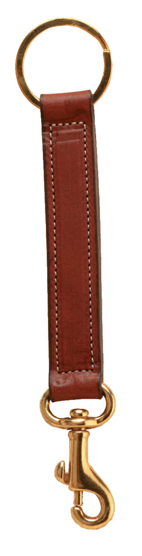 Tory Leather Black Brass Bolt Snap Key Fob