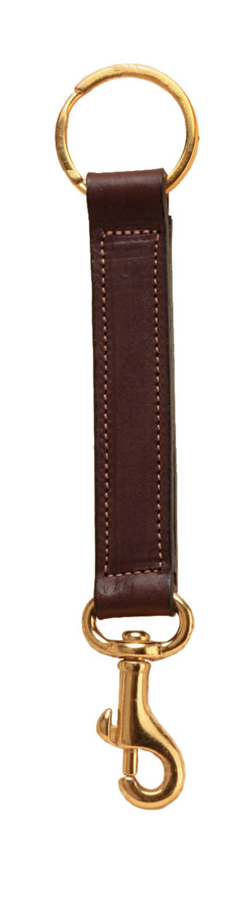 Tory Leather Black Brass Bolt Snap Key Fob