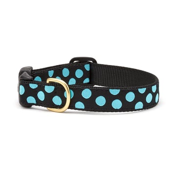Up Country black and aqua dot dog collar