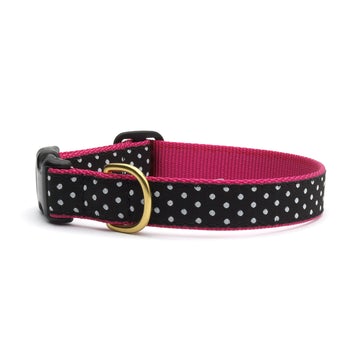 Up Country black and white dot dog collar