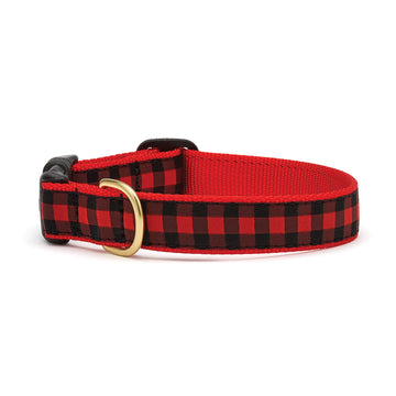 Up Country buffalo check dog collar