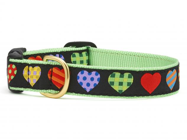 Up Country colorful hearts dog collar