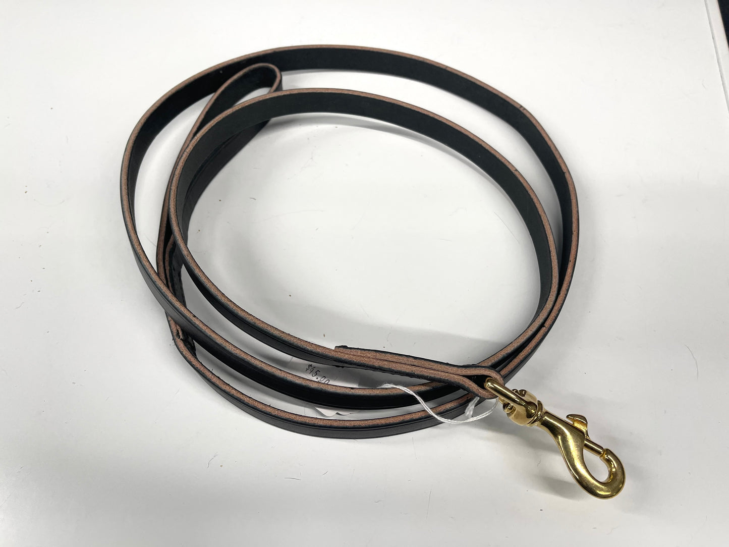 7ft x 3/4" Leather leash (black)