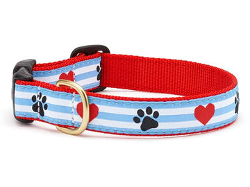 Up Country pawprint stripe dog collar