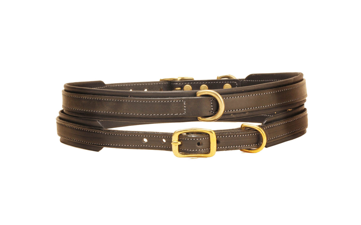 Tory Leather 5/8” Black Padded Collar With Center Dee
