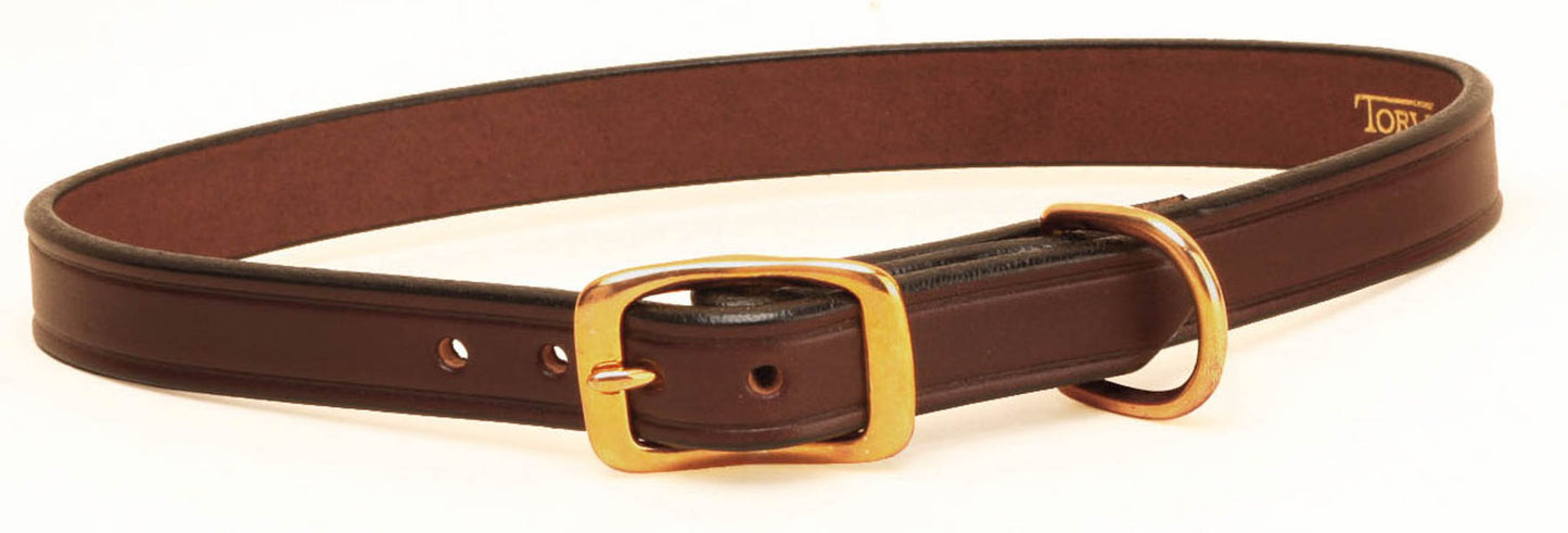 Tory Leather 3/4” Havana Plain Creased Collar