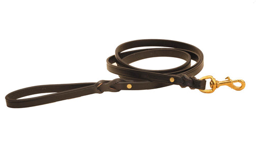 Tory Leather Black Creased Leash With A Split Twist