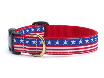 Up Country stars and stripes dog collar