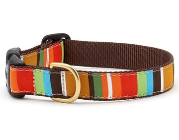 Up Country brown stripe dog collar