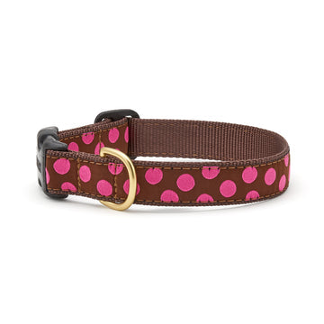 Up Country brown and pink dog collar