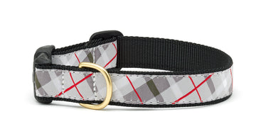 Up Country gray plaid dog collar