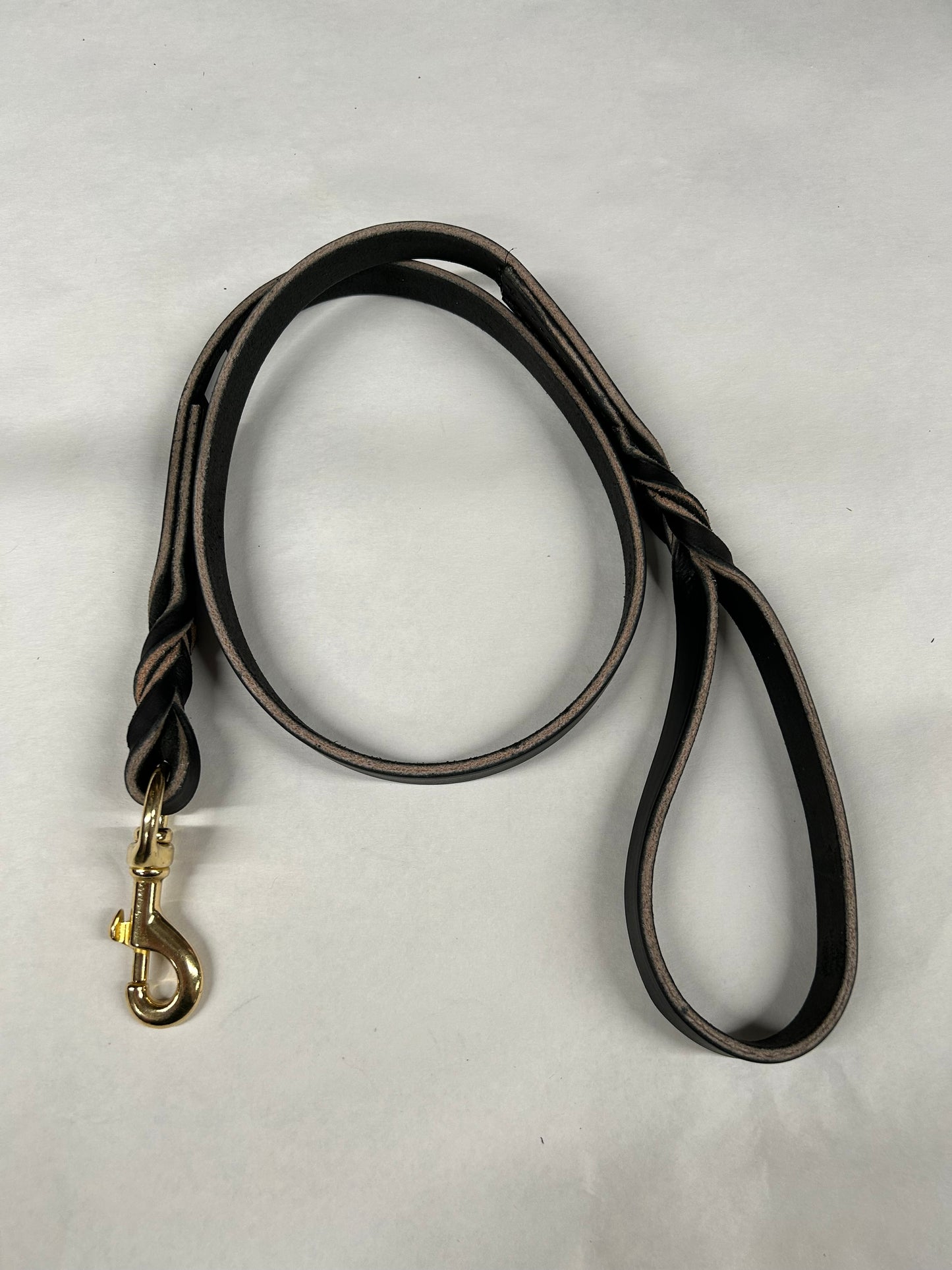 4ft x 3/8in braided leather leash (black)