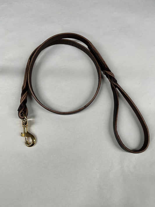 4ft x 3/8in braided leather leash (brown)