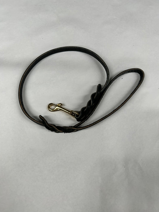 3ft x 1/2in braided leather leash (black)