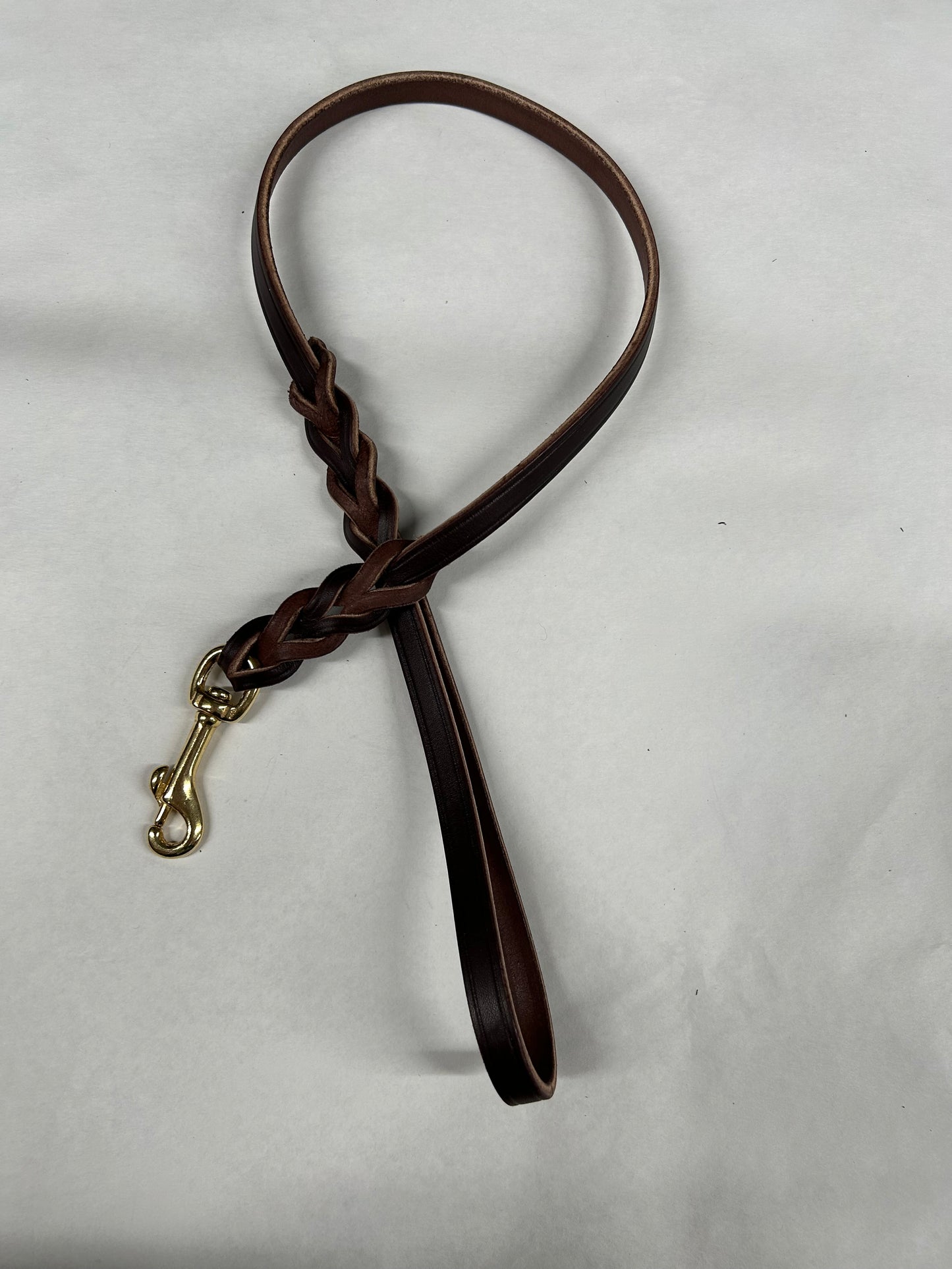 3ft x 1/2in braided leather leash (brown)