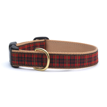 Up Country red plaid dog collar