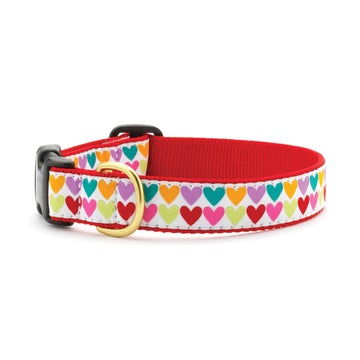 Up Country pop hearts dog collar