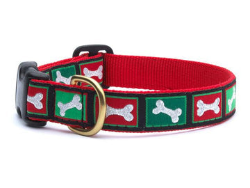 Up Country Christmas bones dog collar