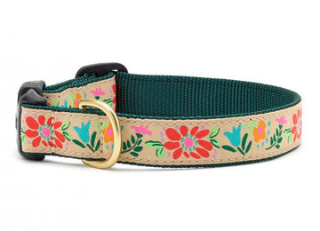 Up country tapestry floral dog collar