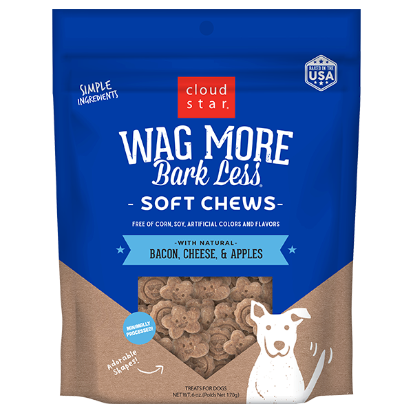 Wag more bark less soft chews 6oz. (bacon, cheese & apples)