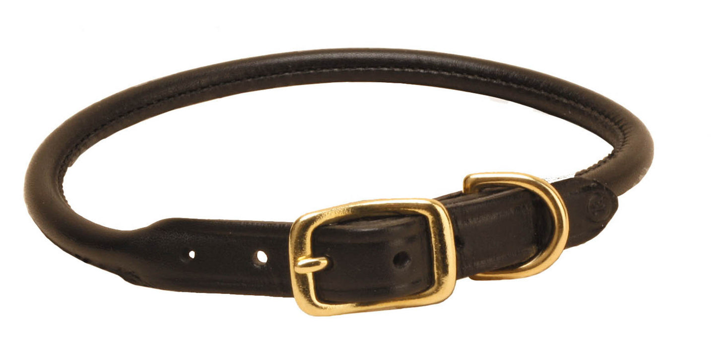 Tory Leather Black Rolled Collar